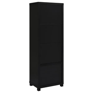 Jupiter - 3-Shelf Engineered Wood Media Tower - Black