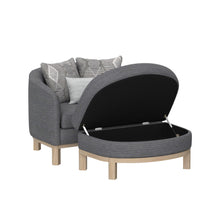 Maeve - Chair and Storage Ottoman Set - Dark Gray