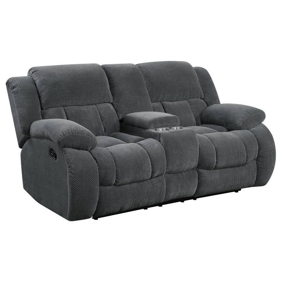 Weissman - Upholstered Padded Arm Reclining Loveseat - Gray