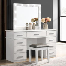 Felicity - 9-Drawer Vanity Table With Lighted Mirror - Glossy White