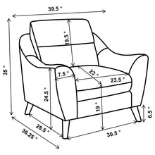 Gano - Upholstered Sloped Arm Sofa Set