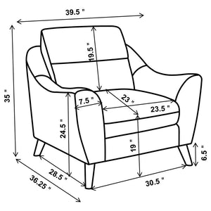 Gano - Upholstered Sloped Arm Sofa Set