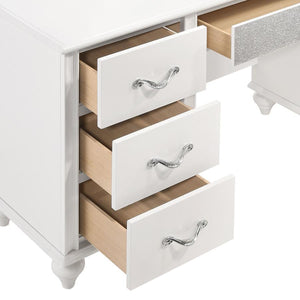 Barzini - 7-Drawer Vanity Set With Lighting - White