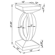 Amalia - Square Mirrored Acrylic Crystal Side End Table - Silver