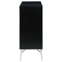 Josie - 2 Door Wood Sunburst Accent Cabinet - Black And Silver