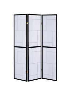 Damis - 3-Panel Room Divider Folding Shoji Screen - Black