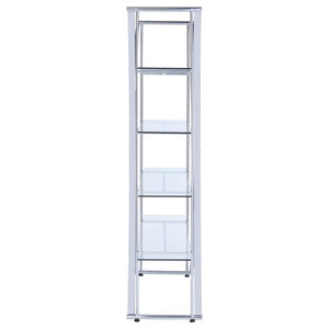 Larson - 4-Shelf Glass Bookshelf - Chrome