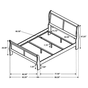 Louis Philippe - Panel Sleigh Bed