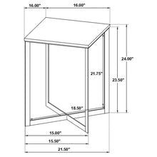 Tobin - Square Marble Top End Table - White And Black