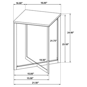 Tobin - Square Marble Top End Table - White And Black