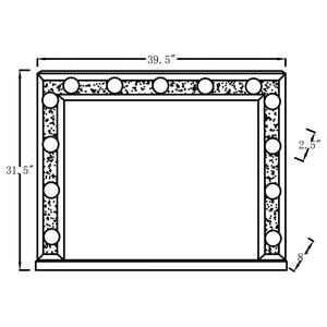 Wilmer - Rectangular Table Vanity Mirror With Lighting - Silver