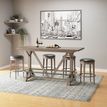 Benton - Bar Height Trestle Table - Brown / Dark - Wood