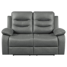 Nova - Upholstered Padded Arm Reclining Loveseat - Dark Gray