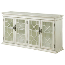 Kiara - 4-Door Wood Lattice Storage Accent Cabinet