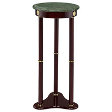 Edie - Round Marble Top Accent Side Table - Merlot