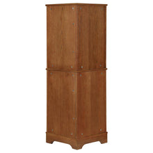 Coreosis - 4 Door Wood Corner Curio Cabinet - Golden Brown