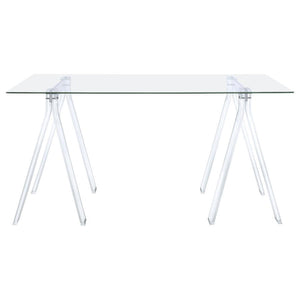 Amaturo - Glass Top Acrylic Writing Desk - Clear