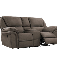 Allyn - Power Console Loveseat - Gray Taupe