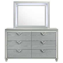 Veronica - 6-Drawer Dresser With Mirror - Light Silver