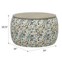 Cecily - Storage Ottoman - Blue Meadow