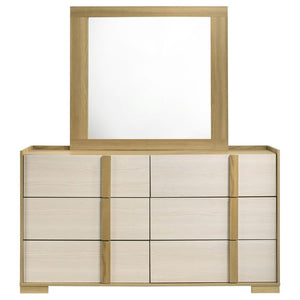 Hyland - 6-Drawer Dresser With Mirror - Natural