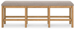 Havonplane - Brown - XL Counter Height Upholstered Dining Bench