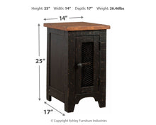 Valebeck - Black / Brown - Chair Side End Table