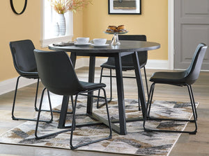 Centiar - Black / Gray - Round Dining Room Table