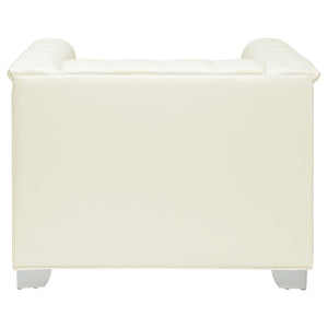 Chaviano - Upholstered Track Arm Accent Chair - Pearl White