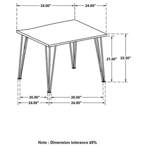 Zander - Square Wood Top Coffee Table - Natural Brown