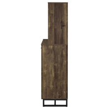 Mendoza - 2-Door Wine Cabinet - Rustic Oak Herringbone And Gunmetal