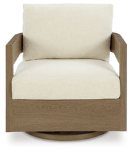 Serene Bay - Dark Brown / White - Swivel Glider Chair With Cushion