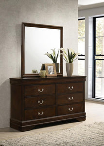 Louis Philippe - 6-drawer Dresser With Mirror