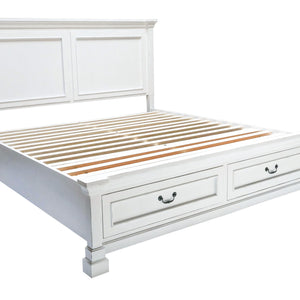 Stoney Creek - Queen Storage Bed - Weathered White