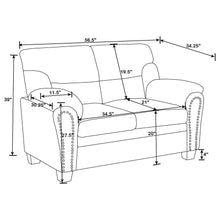 Clementine - Upholstered Padded Arm Loveseat