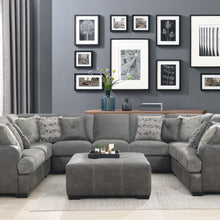 Berlin - 6 Piece Sectional - Gray Herringbone & Sanded Microfiber