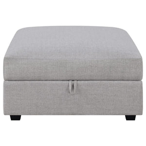 Cambria - Square Upholstered Storage Ottoman - Gray