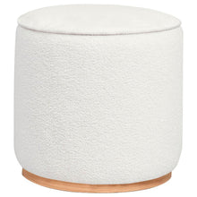 Zena - Faux Sheepskin Upholstered Round Ottoman