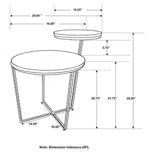 Yael - Round Mango Wood Accent Side Table - Natural And Gunmetal