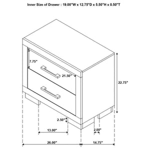 Jessica - 2-Drawer Nightstand