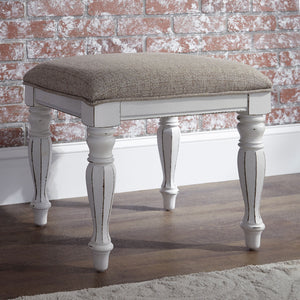 Magnolia Manor - Vanity Stool - White