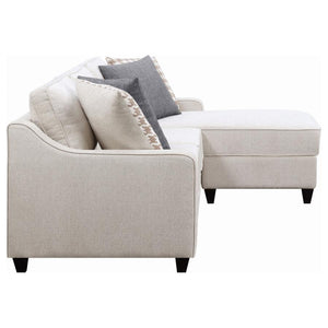 Mcloughlin - Upholstered Sloped Arm Sectional Sofa - Platinum