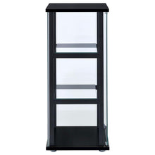 Cyclamen - 3-Shelf Clear Glass Curio Display Cabinet - Black