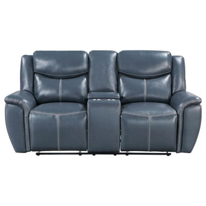 Sloane - Upholstered Padded Arm Reclining Loveseat - Blue