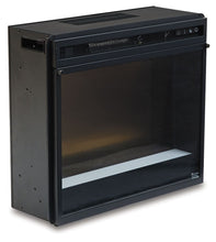 Entertainment - Black - Fireplace Insert Glass/Stone