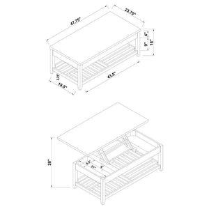 Cliffview - Rectangular Wood Lift Top Coffee Table - Gray