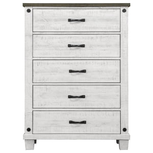 Lilith - 5-Drawer Bedroom Chest - Distressed White