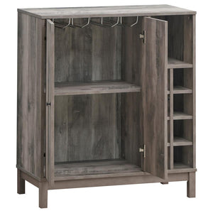 Cheyenne - 2 Door Home Bar Wine Cabinet - Weathered Acacia