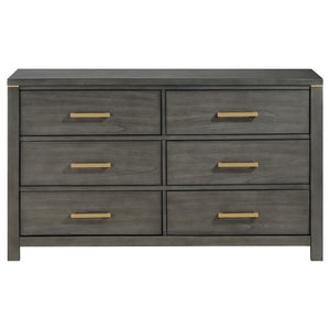 Kieran - 6-Drawer Dresser - Gray