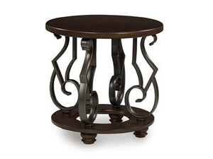 Frallyn - Dark Brown - Round End Table